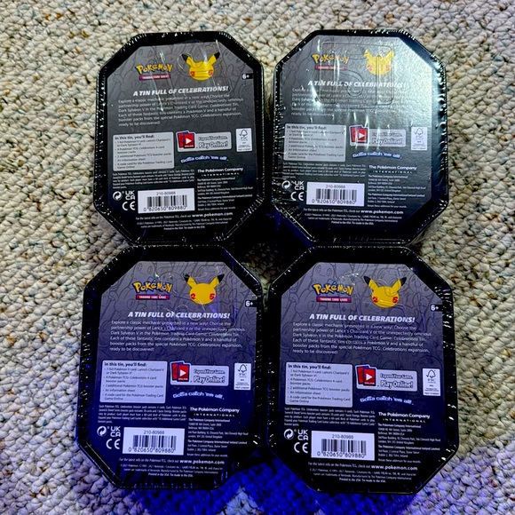 (4) Pokemon Celebrations Charizard V 25th Anniversary Tin 2021 TCG New Sealed - Picture 2 of 8